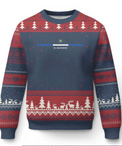 El Salvador Ugly Christmas Sweater Vintage Salvadoran Flag Independence Day