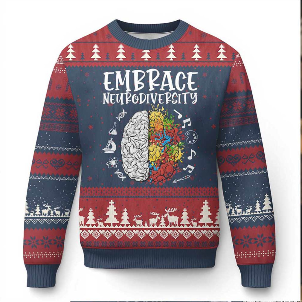 Embrace Neurodiversity Ugly Christmas Sweater Autism Awareness ASD ADHD Acceptance Embrace Neurodiversity Ugly Christmas Sweater Autism Awareness ASD ADHD Acceptance