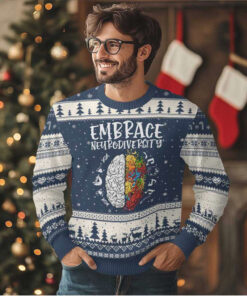 Embrace Neurodiversity Ugly Christmas Sweater Autism Awareness ASD ADHD Acceptance, hoodie, sweater, long sleeve and tank top Embrace Neurodiversity Ugly Christmas Sweater Autism Awareness ASD ADHD Acceptance