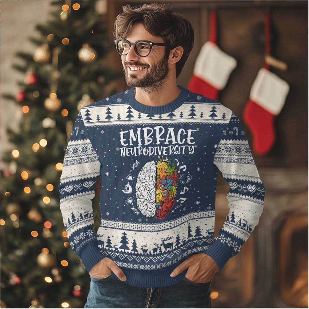 Embrace Neurodiversity Ugly Christmas Sweater Autism Awareness ASD ADHD Acceptance Embrace Neurodiversity Ugly Christmas Sweater Autism Awareness ASD ADHD Acceptance