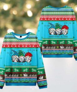 Everything Is Fine Ugly Christmas Knit Sweatshirt