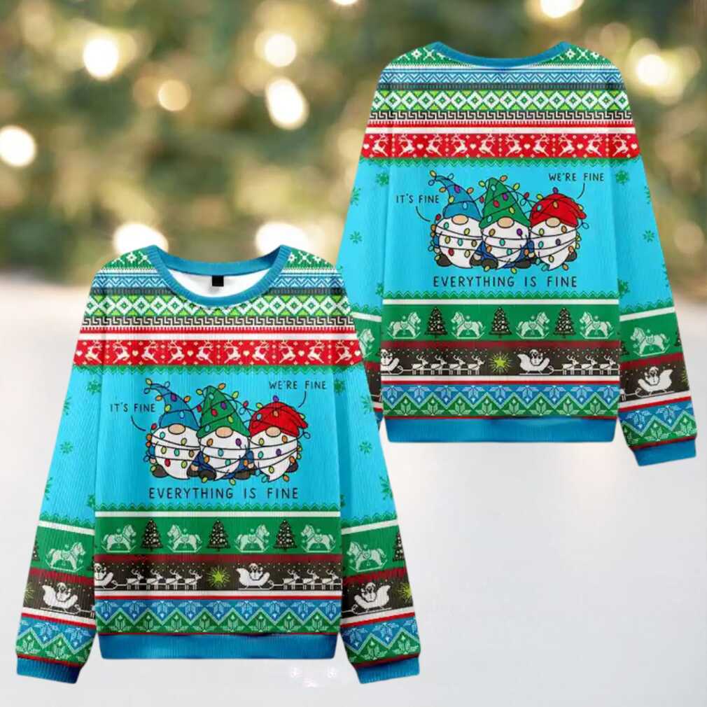 Everything Is Fine Ugly Christmas Knit Sweatshirt Everything Is Fine Ugly Christmas Knit Sweatshirt