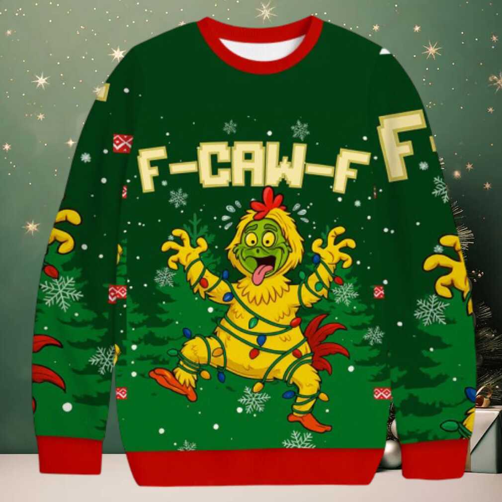 F Caw F Chicken Christmas Ugly Sweatshirt F Caw F Chicken Christmas Ugly Sweatshirt