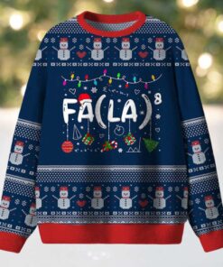 Fa La La La Christmas Teacher Ugly Fluffy Christmas Sweater