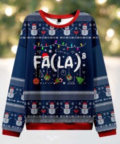 Fa La La La Christmas Teacher Ugly Knit Sweatshirt