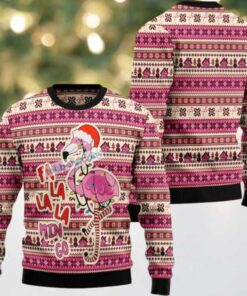Fa La La Min Go Cool Flamingo Ugly Christmas Sweater