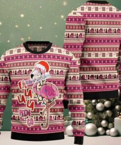 Fa La La Min Go Cool Flamingo Ugly Christmas Sweater