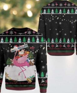 Family Matching Santa Flamingo Ugly Christmas Sweater