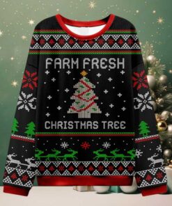 Farm Fresh Christmas Tree Teacher Ugly Knit Sweatshirt Farm Fresh Christmas Tree Teacher Ugly Knit Sweatshirt