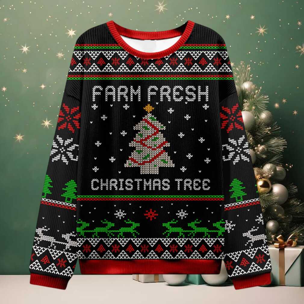 Farm Fresh Christmas Tree Teacher Ugly Knit Sweatshirt Farm Fresh Christmas Tree Teacher Ugly Knit Sweatshirt