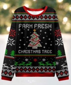 Farm Fresh Christmas Tree Teacher Ugly Knit Sweatshirt