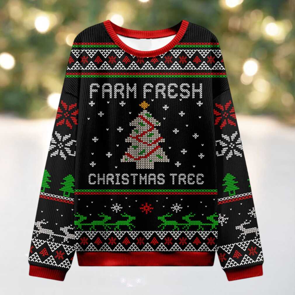 Farm Fresh Christmas Tree Teacher Ugly Knit Sweatshirt Farm Fresh Christmas Tree Teacher Ugly Knit Sweatshirt