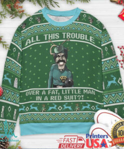 Fatman with red suit Ugly Christmas Sweatshirt