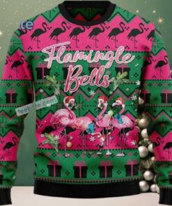 Flamingle Bells Santa Flamingo Ugly Christmas Sweater Ugliest Design