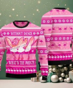 Flamingo Ballet Pink Naughty Flamingo Ugly Christmas Sweater