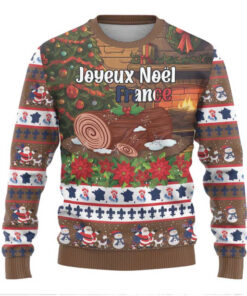 France Christmas Ugly Christmas Sweater Buche De Noel