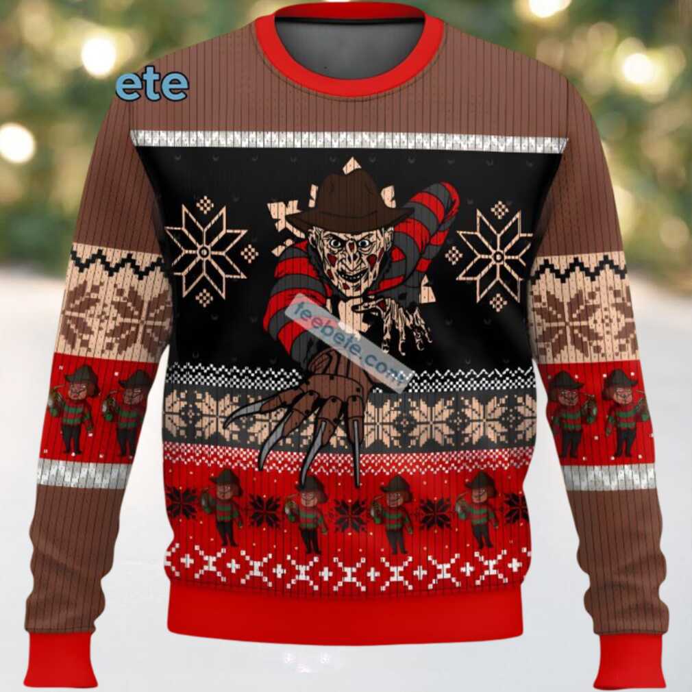 Freddy Krueger A Nightmare On Elm Street Womens Ugly Sweater, hoodie, sweater, long sleeve and tank top Freddy Krueger A Nightmare On Elm Street Womens Ugly Sweater - Front View