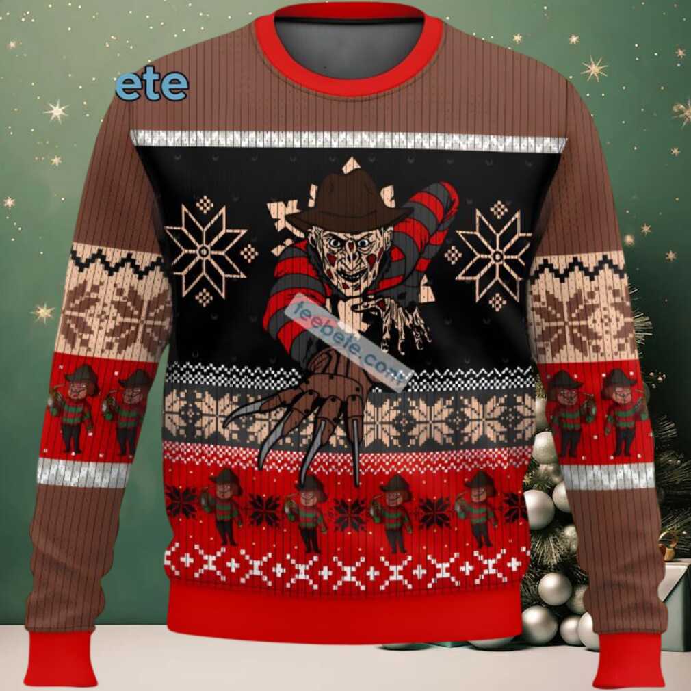 Freddy Krueger A Nightmare On Elm Street Womens Ugly Sweater, hoodie, sweater, long sleeve and tank top Freddy Krueger A Nightmare On Elm Street Womens Ugly Sweater - Back View