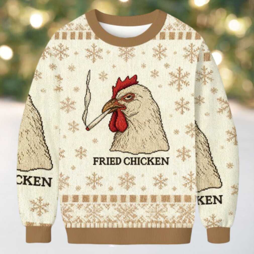 Fried Chicken 420 Smoking Meme Christmas Ugly Sweatshirt Fried Chicken 420 Smoking Meme Christmas Ugly Sweatshirt
