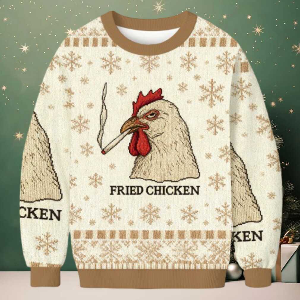 Fried Chicken 420 Smoking Meme Christmas Ugly Sweatshirt Fried Chicken 420 Smoking Meme Christmas Ugly Sweatshirt