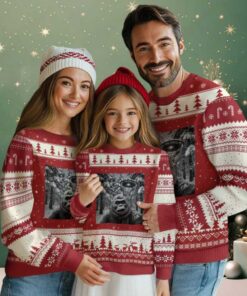 Funny Bigfoot Selfie Ugly Christmas Sweater Sasquatch Alien UFO Xmas