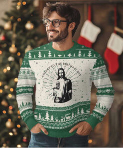 Funny Cheers To The Birthday Boy Ugly Christmas Sweater Xmas Christian Faith
