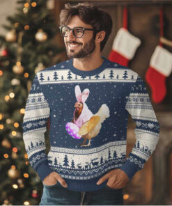 Funny Chicken Bunny Ugly Christmas Sweater Happy Easter Eggs Farm