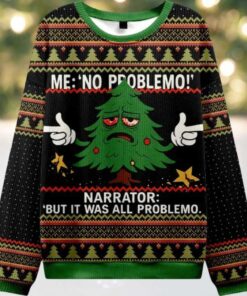 Funny Christmas Tree Me No Problemo Ugly Christmas Sweater