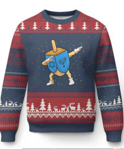 Funny Hanukkah Dreidel Dabbing Holiday Gift Ugly Christmas Sweater