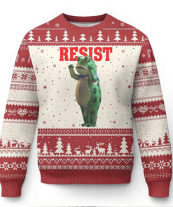 Funny Inflatable Portland Frog Resist Ugly Christmas Sweater Freedom Protest