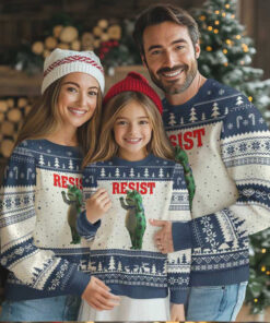 Funny Inflatable Portland Frog Resist Ugly Christmas Sweater Freedom Protest