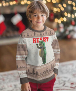 Funny Inflatable Portland Frog Resist Ugly Christmas Sweater Freedom Protest