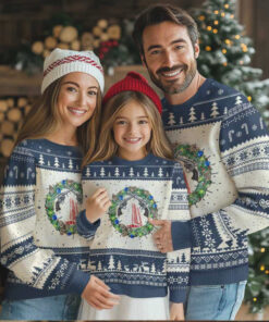 Funny Nakatomi Plaza Ugly Christmas Sweater Xmas Party 1988 Xmas Wreath