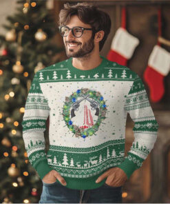 Funny Nakatomi Plaza Ugly Christmas Sweater Xmas Party 1988 Xmas Wreath