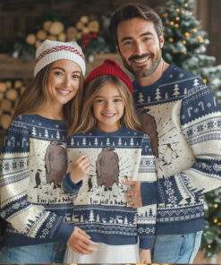 Funny Pesto The Penguin Ugly Christmas Sweater I’m Just A Baby Meme