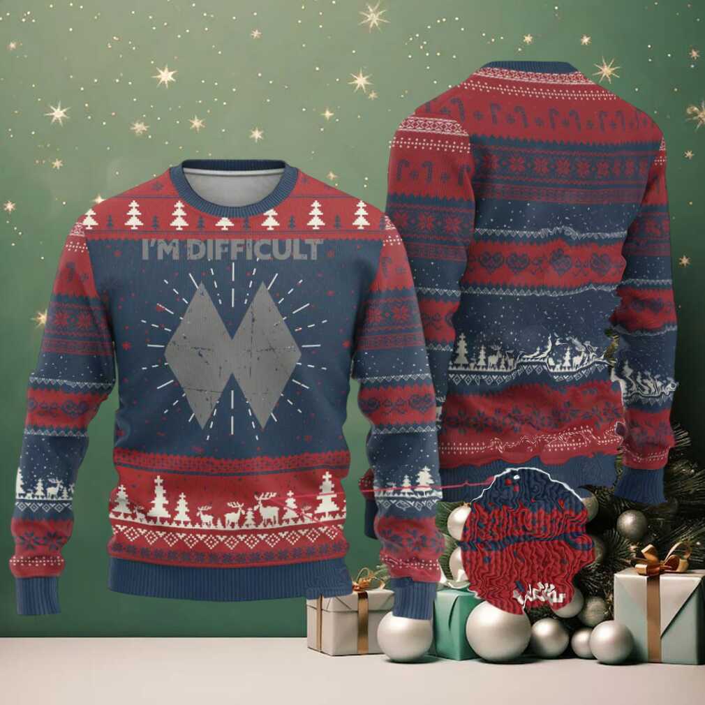 Funny Ski Snowboard Ugly Christmas Sweater I’m Difficult Double Black Diamonds Funny Ski Snowboard Ugly Christmas Sweater I’m Difficult Double Black Diamonds