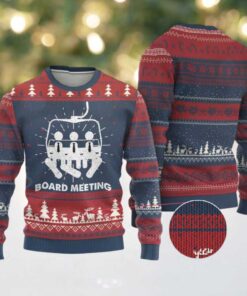 Funny Snowboarding Ugly Christmas Sweater Board Meeting Holiday Snowboard Winter Sport