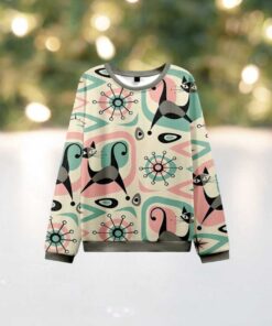 Futuristic Cats Knit Sweatshirt