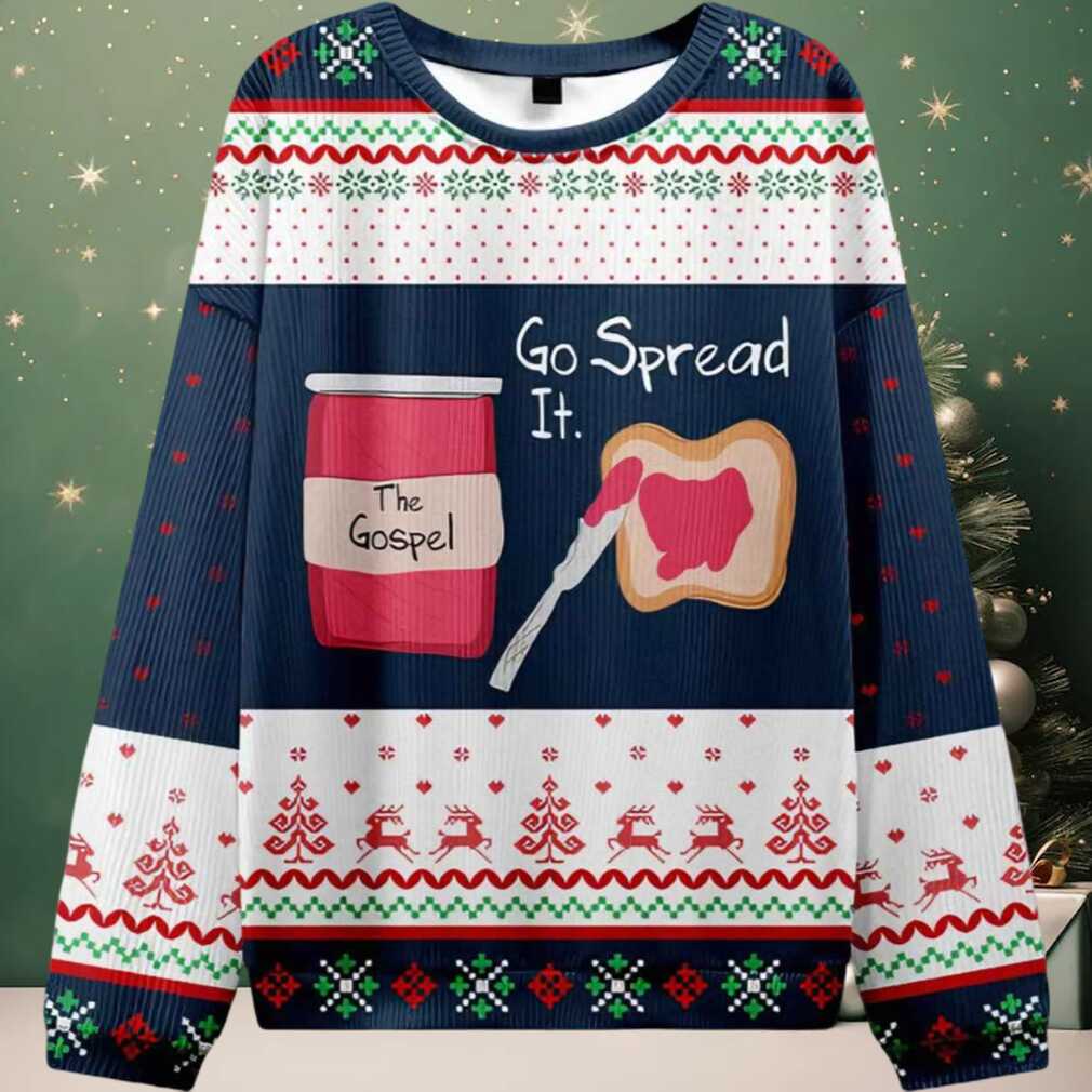 Go Spread It The Gospel Christian Ugly Christmas Sweater Go Spread It The Gospel Christian Ugly Christmas Sweater