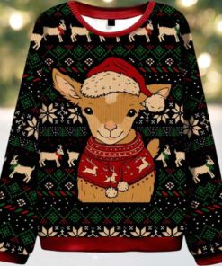 Goat In Festive Outfit Ugly Christmas Sweater