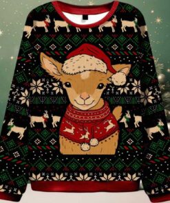 Goat In Festive Outfit Ugly Christmas Sweater