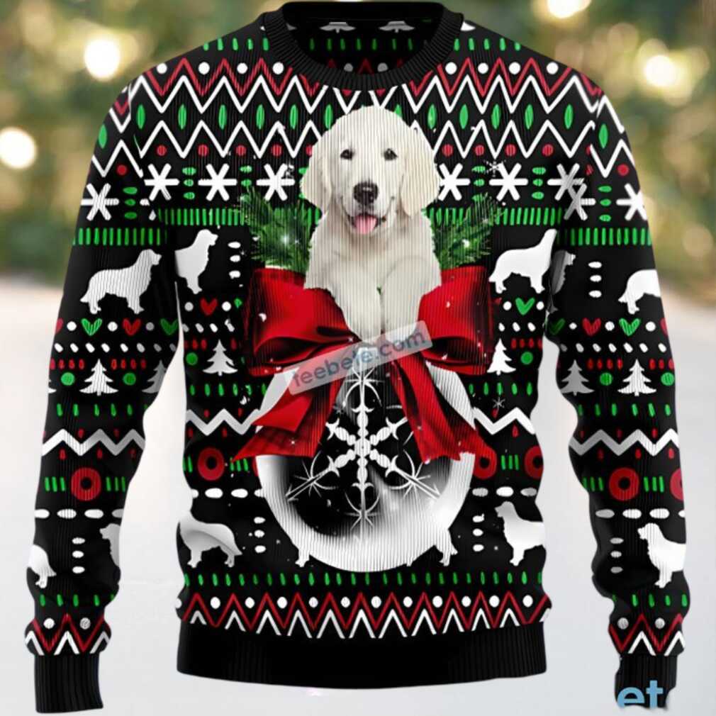 Golden Retriever Dog Face Ugly Holiday Sweater Black, hoodie, sweater, long sleeve and tank top Golden Retriever Dog Face Ugly Holiday Sweater black design