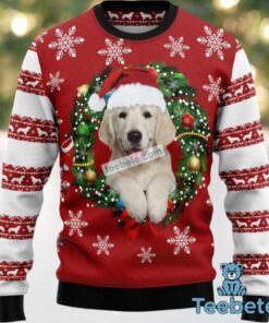 Golden Retriever Dog Mom Face Ugly Christmas Sweaters Best Wreath