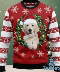 Golden Retriever Dog Mom Face Ugly Christmas Sweaters Best Wreath, hoodie, sweater, long sleeve and tank top Golden Retriever Dog Mom Face Ugly Christmas Sweaters Best Wreath