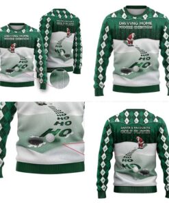 Golf Christmas Ugly Christmas Sweater Driving Home Fooore Xmas