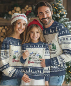 Gone Fishing Ugly Christmas Sweater Trout Fishing Lover Montane Forest