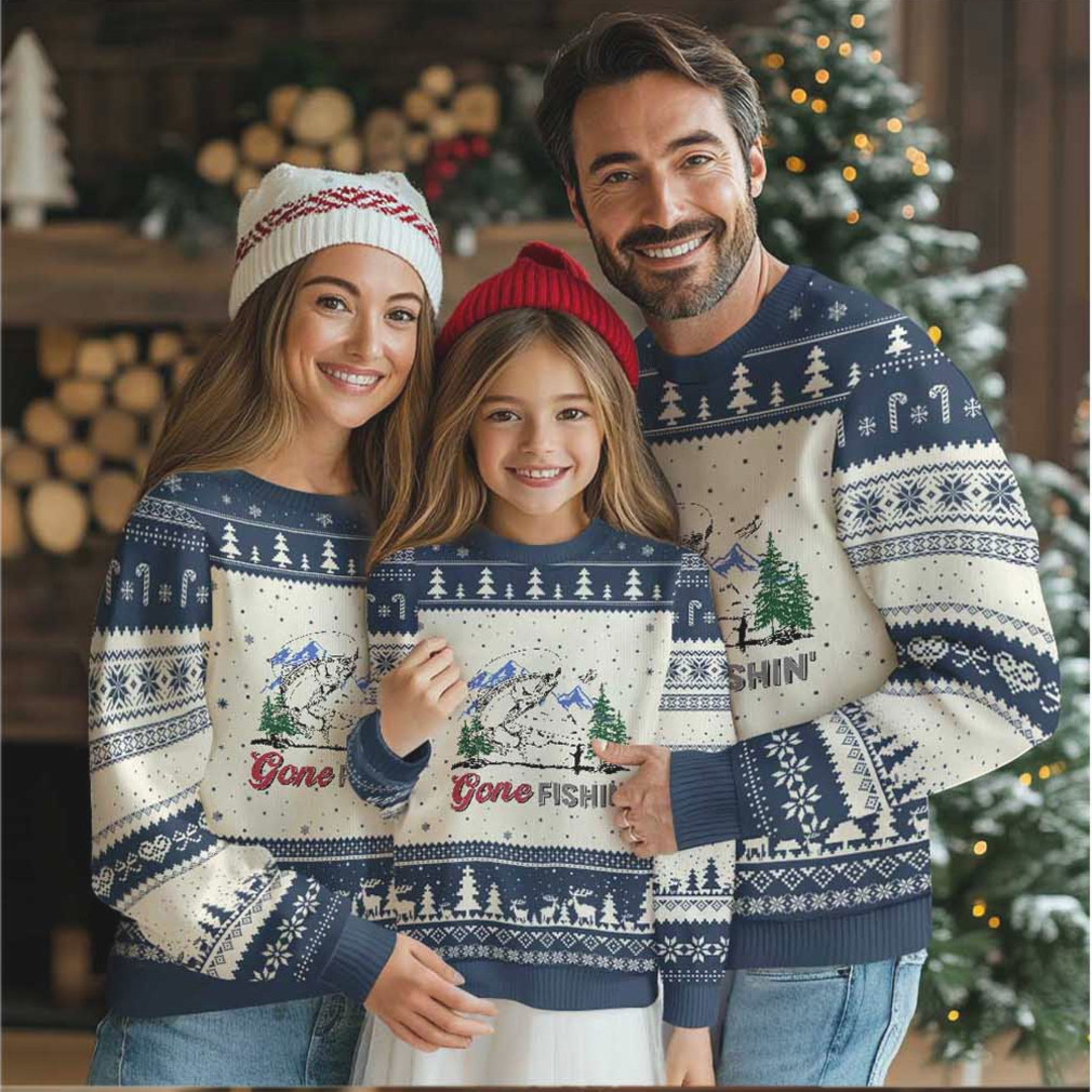 Gone Fishing Ugly Christmas Sweater Trout Fishing Lover Montane Forest Gone Fishing Ugly Christmas Sweater Trout Fishing Lover Montane Forest