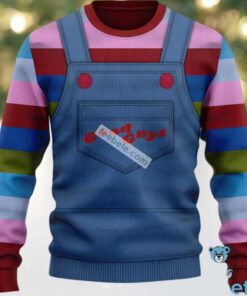Good Guys Chucky Couples Ugly Christmas Sweaters Pink Blue