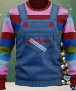 Good Guys Chucky Couples Ugly Christmas Sweaters Pink Blue, hoodie, sweater, long sleeve and tank top Good Guys Chucky Couples Ugly Christmas Sweaters Pink Blue