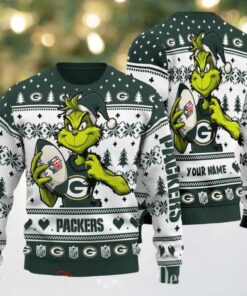 Green Bay Packers Grinch With Ball NFL Ugly Christmas Sweater